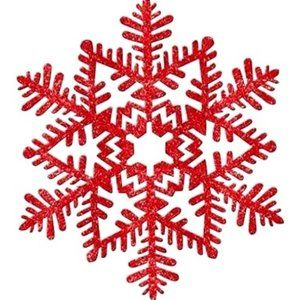 AMSCAN Snowflake 11 Decorations, Glitter Red, 11/Pack